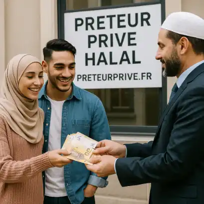 Deux personnes concluant un accord de prêt solidaire